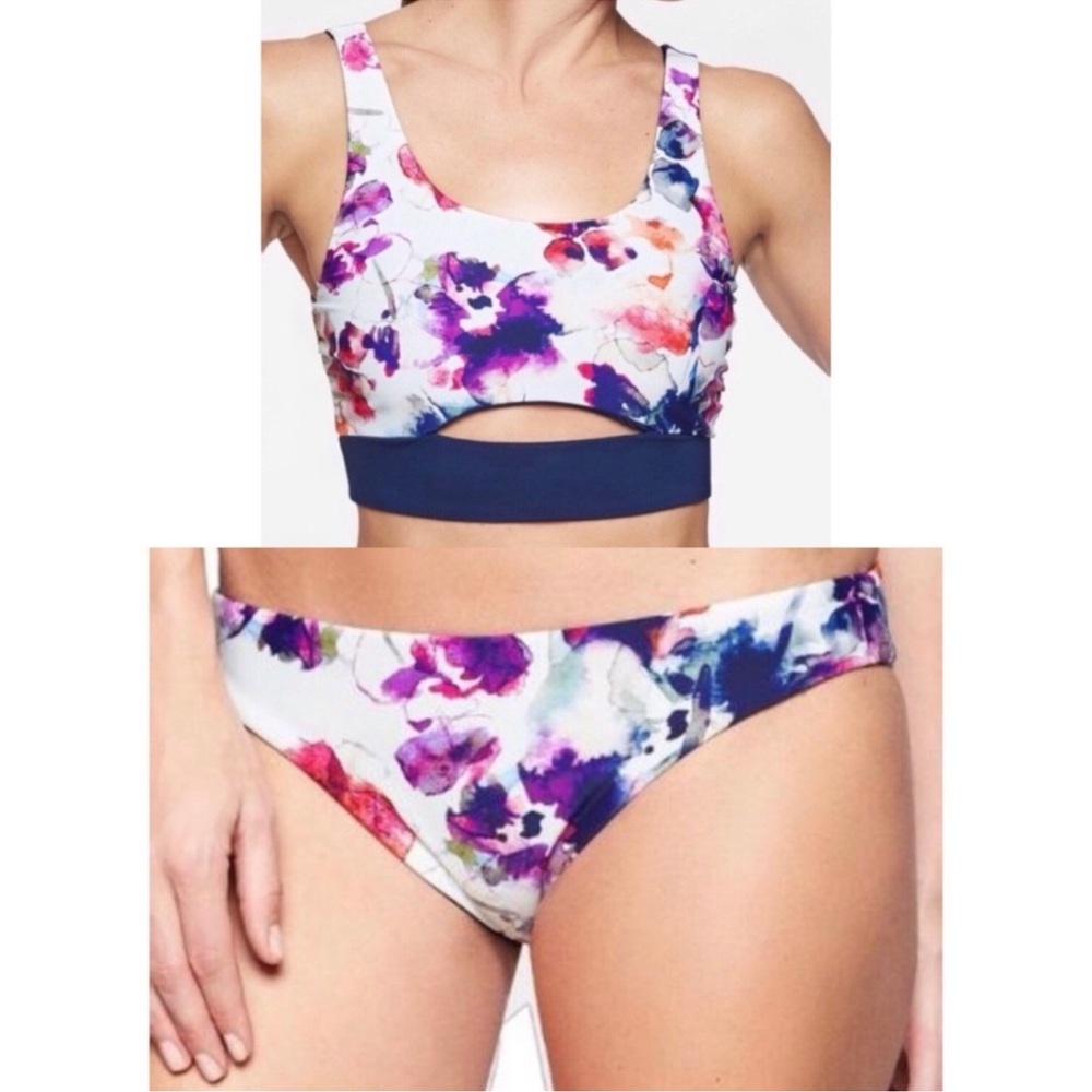 NWT Athleta - 2pc Reversible Watercolor Swimsuit